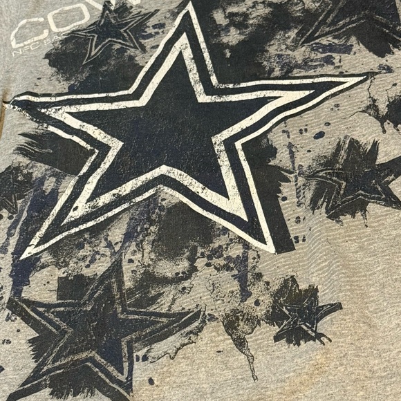 Grey Cowboys Star style Graphic short sleeve T-Shirt - Picture 2 of 6